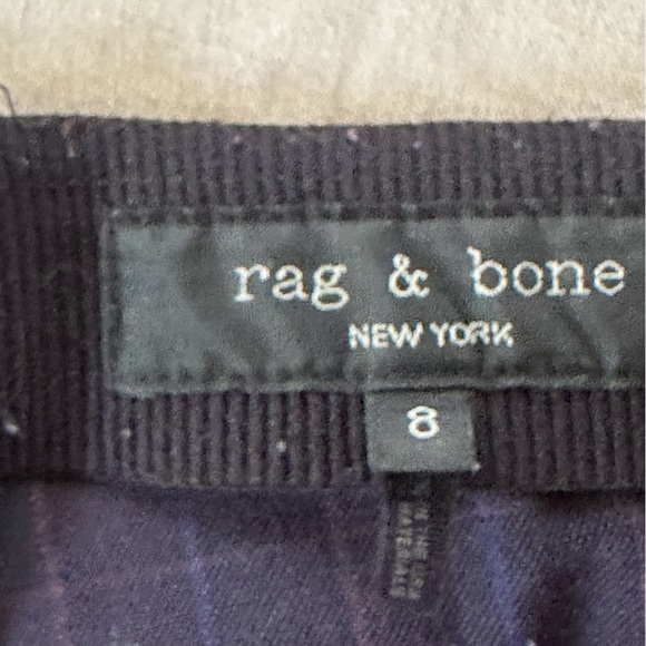 Rag & Bone Checkered Pants in Dark Blue and Burgundy - Picture 2 of 4